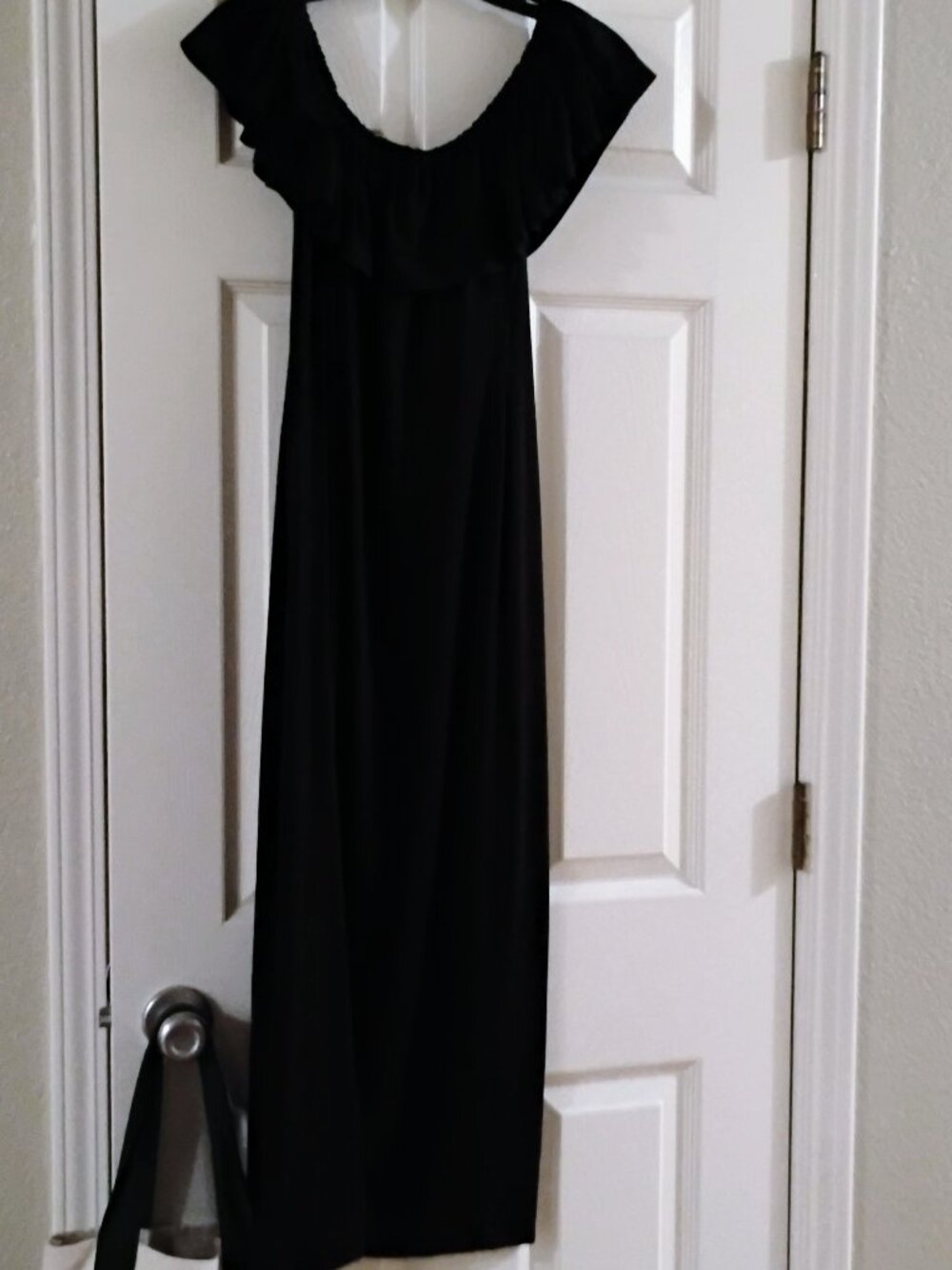 Black off shoulder maxi dress